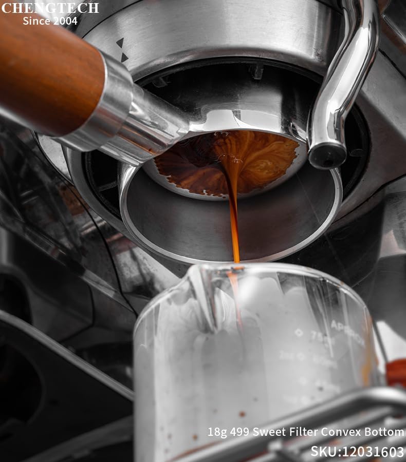 Chengtech Stainless Steel Coffee Filter,499 Sweet Espresso Filter Basket Convex Bottom 51mm DLG EC885/9155/9255/9355/9555/9665/9865, SMEG & EUPA Coffee Machine - Image 4
